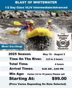 Blast of Whitewater on the Poudre River Near Fort Collins